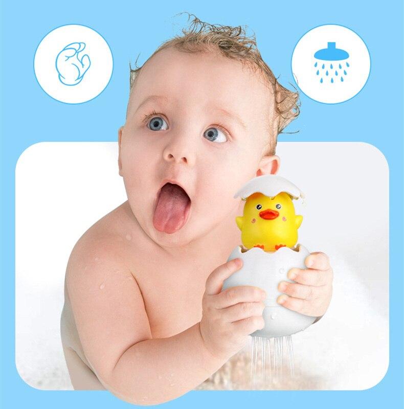 Bathroom Sprinkling Egg Floating Duck Penguin Spraying Water Toys