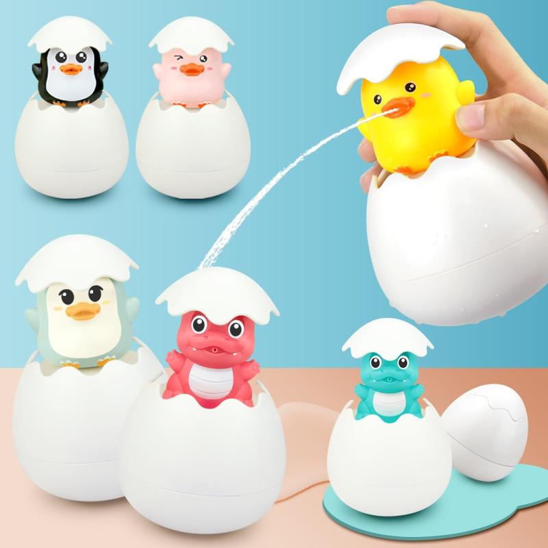 Bathroom Sprinkling Egg Floating Duck Penguin Spraying Water Toys