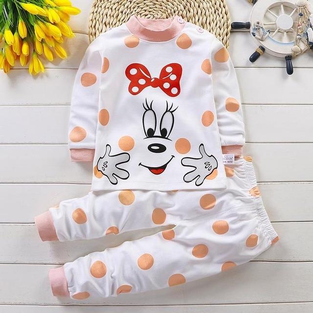 Baby Girl Cartoon Cat Pattern Pink Outfit