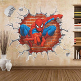 3D Effect Hero Spiderman Wall Stickers for kids rooms - Free Shipping